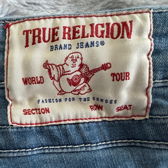 True Religion Billie Flap Pocket Light Wash Mid-Rise Straight 33 Blue Jeans - Picture 3 of 8